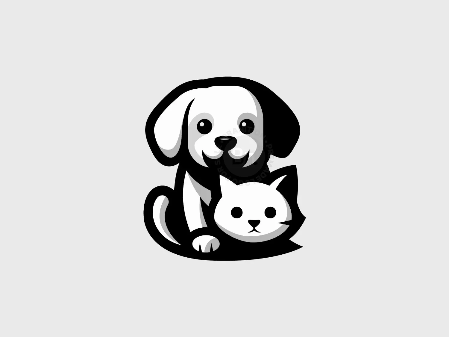 Minimalist Dog And Cat Pet Care Logo