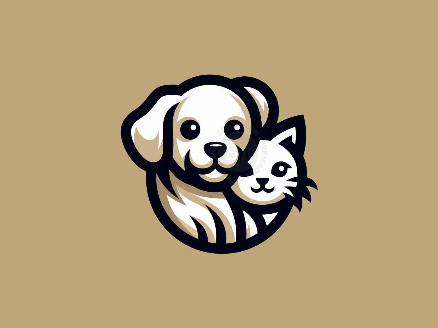 Minimalist Dog And Cat Pet Care Logo