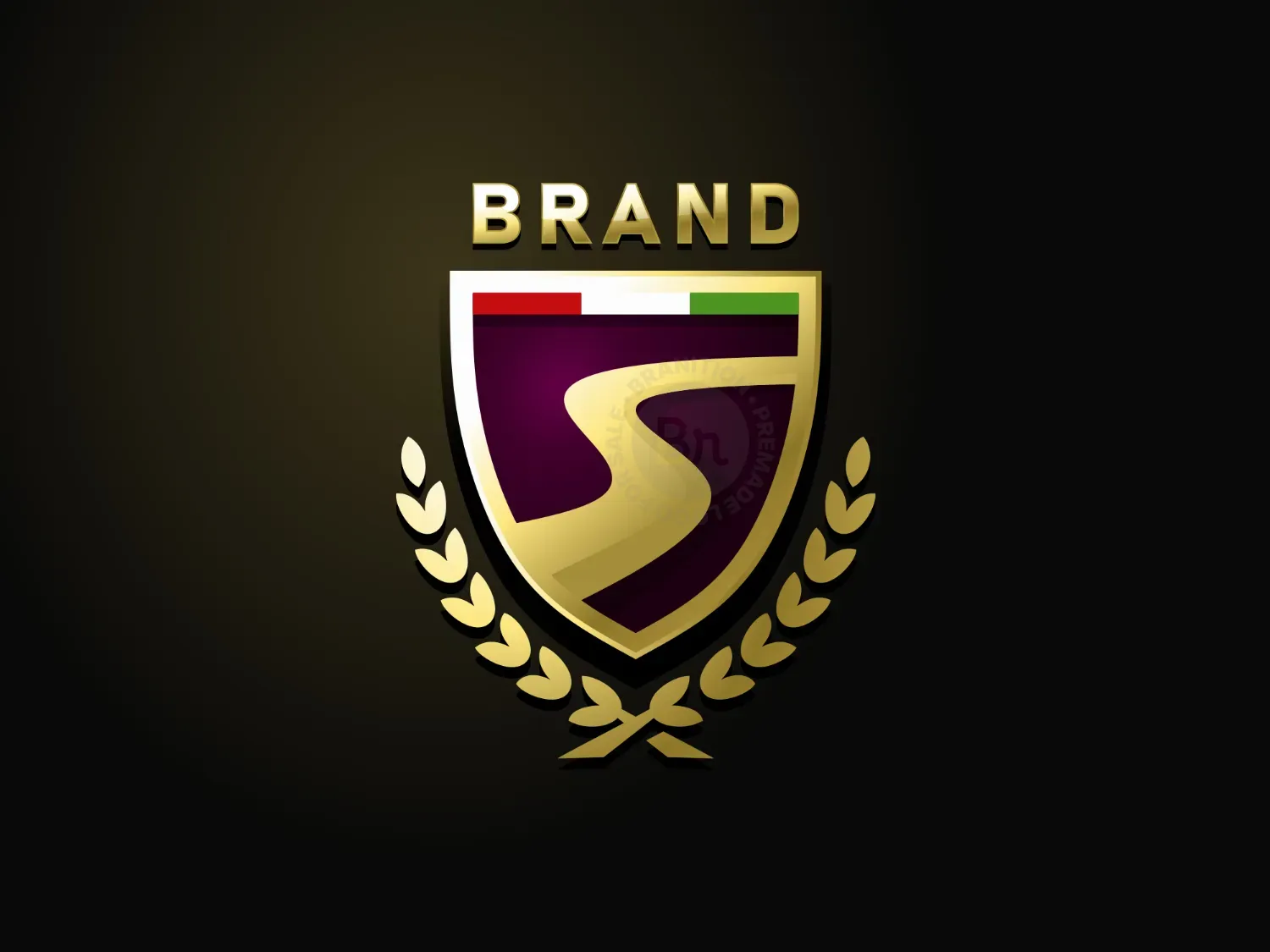 Elegant Golden Shield Road Logo