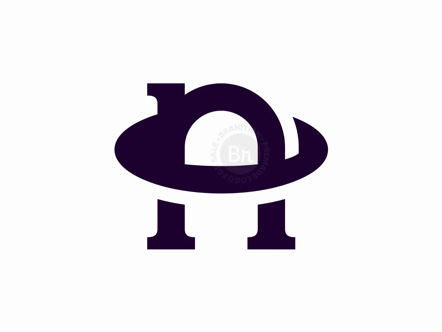 Letter N Planet Simple Logo