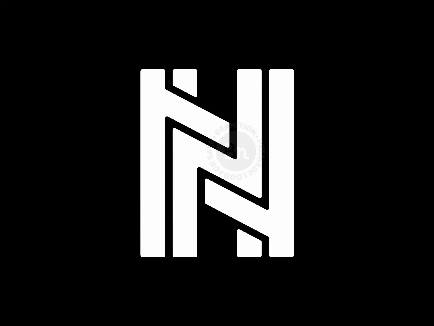 Letter HN Initial NH Geometric Line Monogram Logo