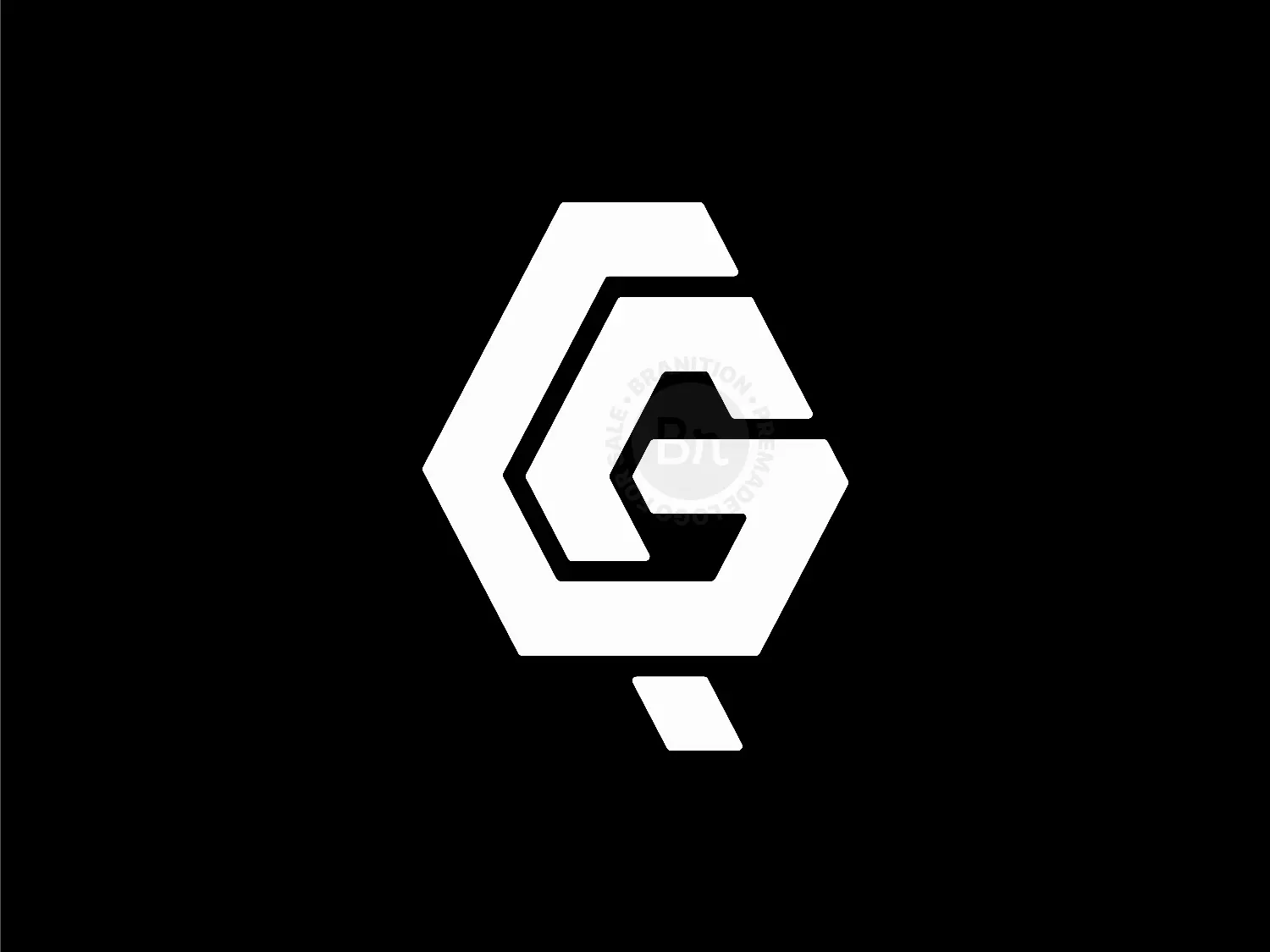 Letter GQ Initial QG Diamond Monogram Logo