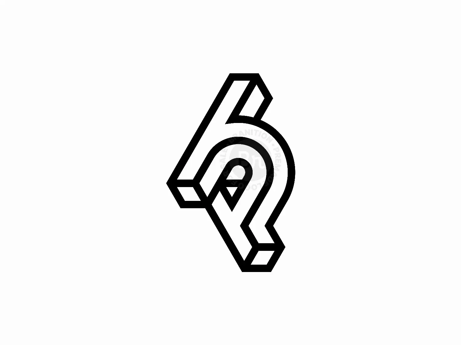 Letter HP Initial PH Geometric Line Monogram Logo