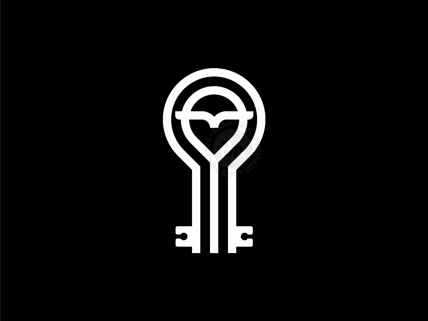 Key Owl Bird Minimalist Line Logo