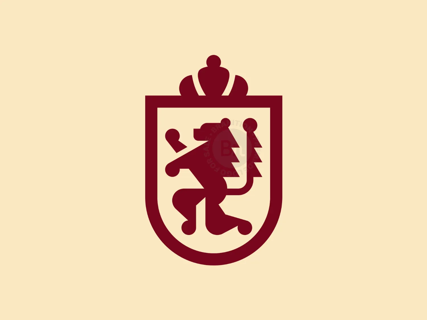 Lion Geometric Coat Of Arm Logo