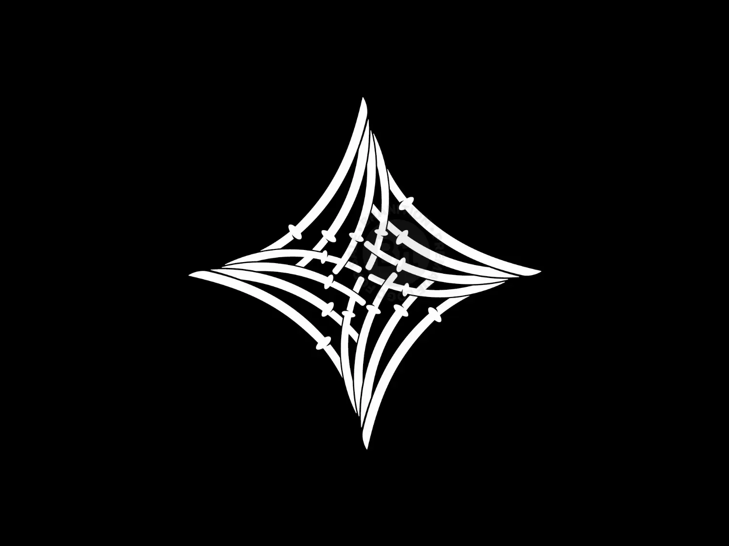 Shuriken Blade Or Katana Star Logo