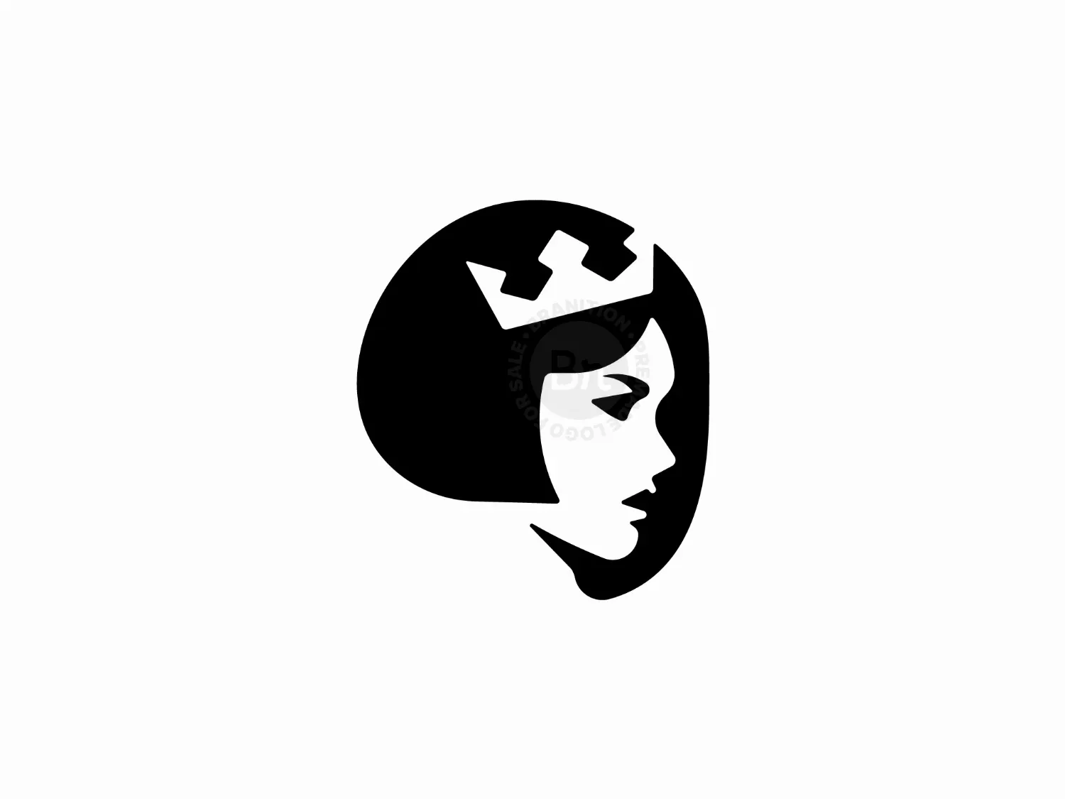 Stylish Queen Illusion Logo