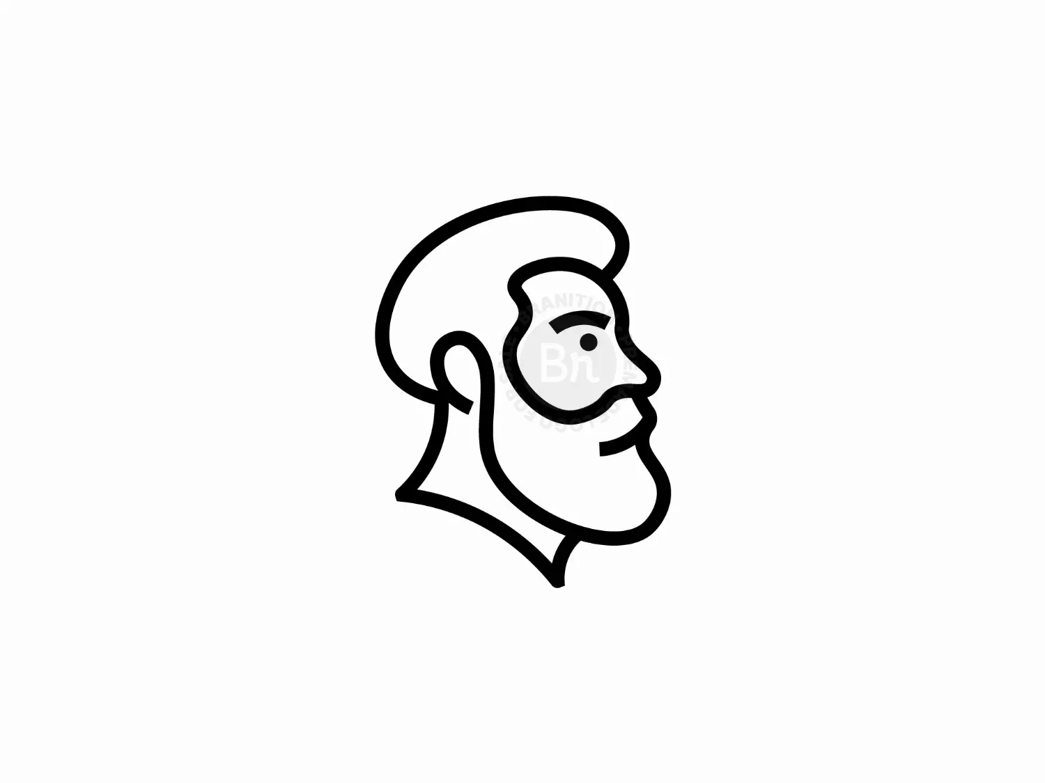 Line Art Beared Gentle Logo