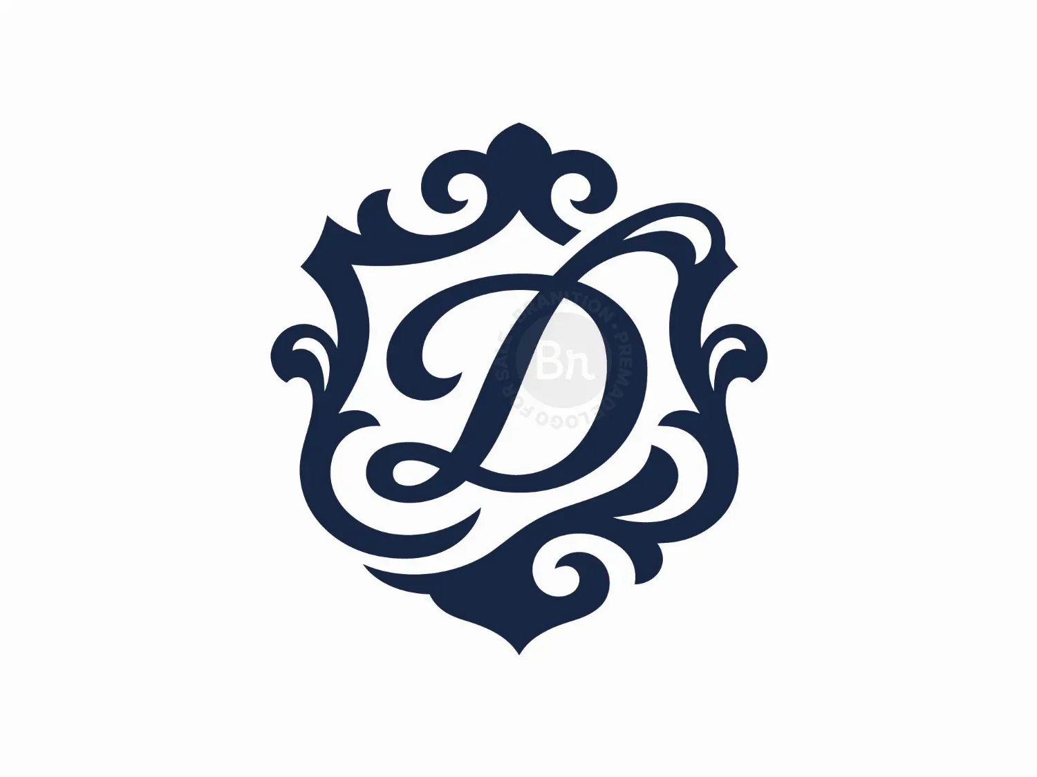 Elegant Letter D Shield Monogram