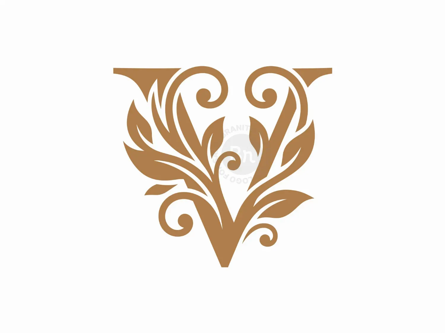 Elegant Floral Letter V Monogram Logo