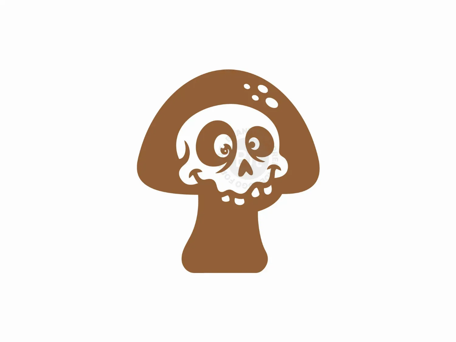 Cute Skull Mushroom Mascot Logo