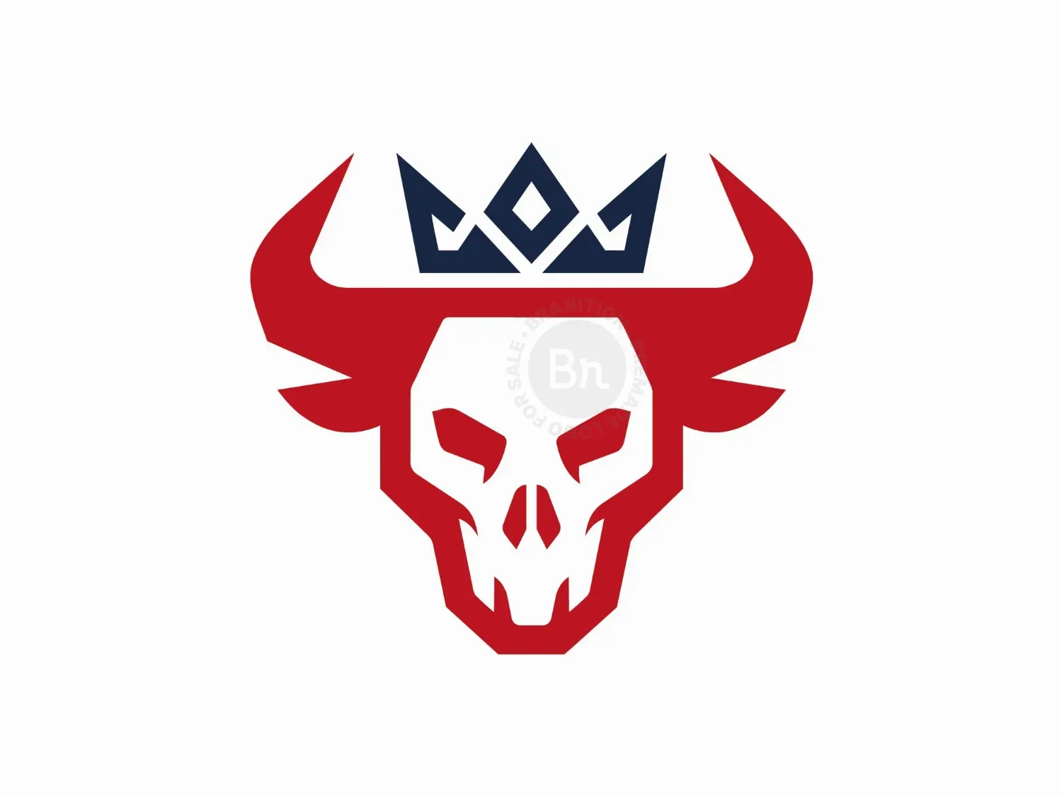 Crowned Bull Skull