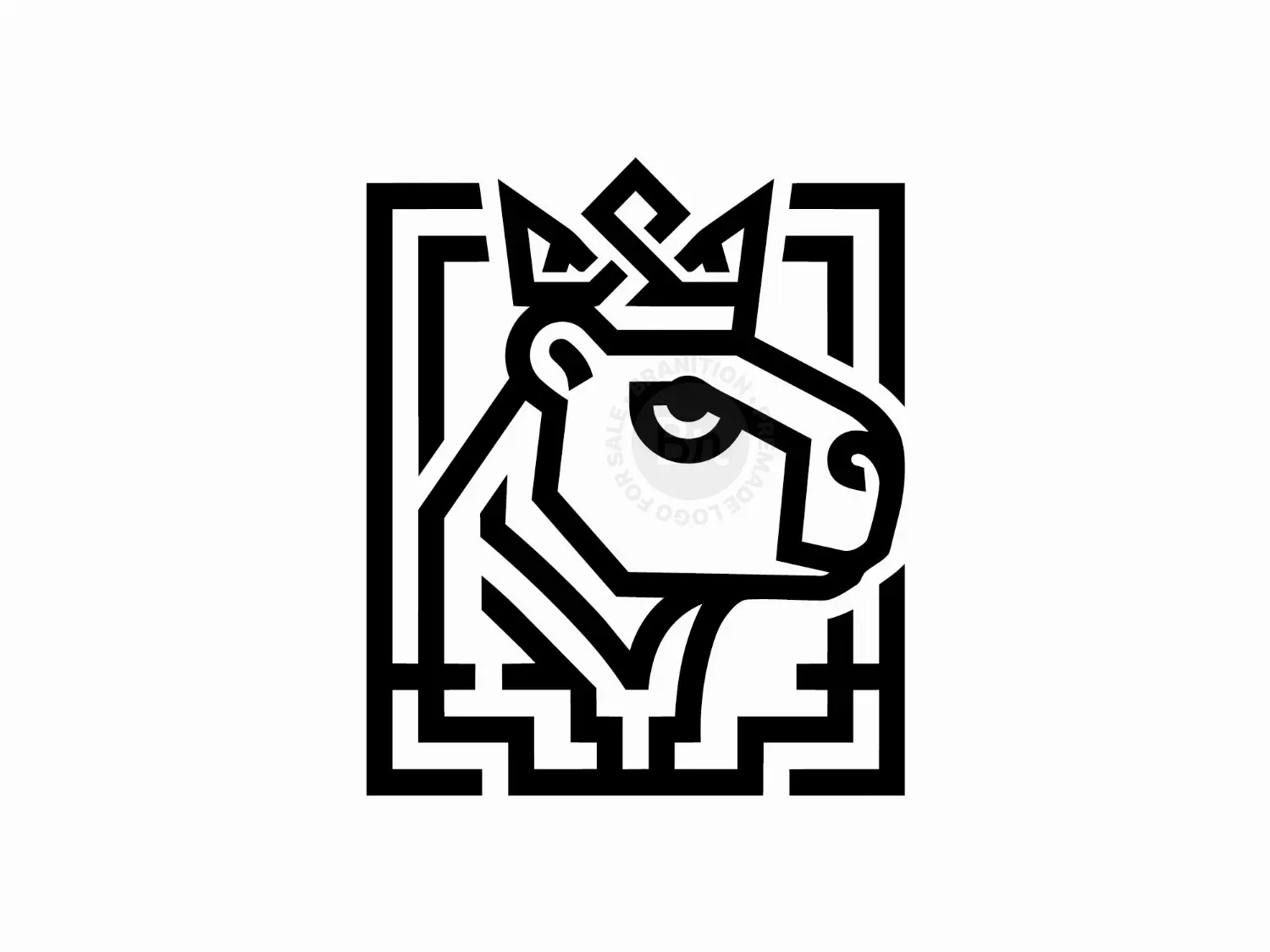 Royal Capybara King Geometric Emblem