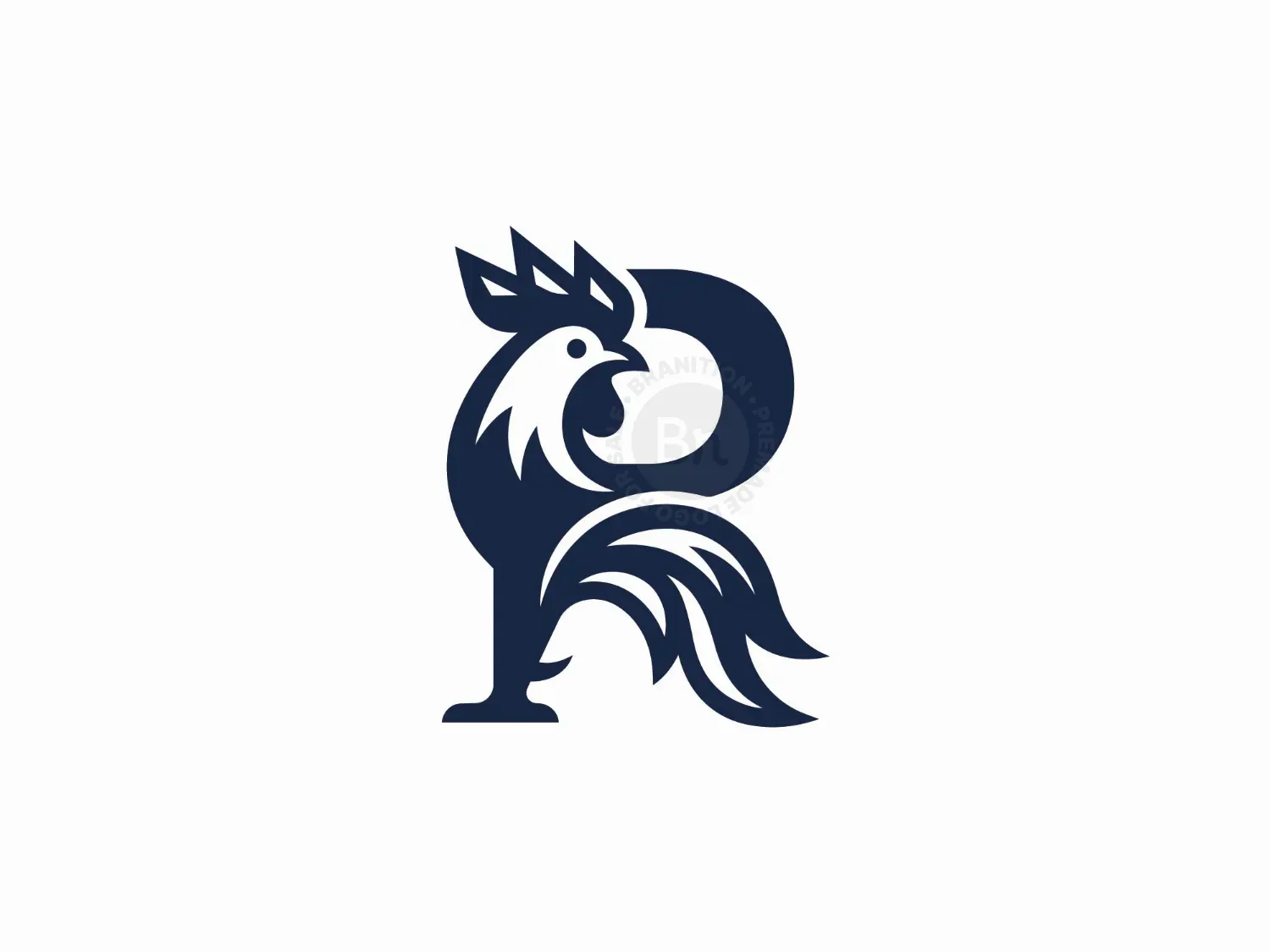Letter R Rooster Monogram Logo