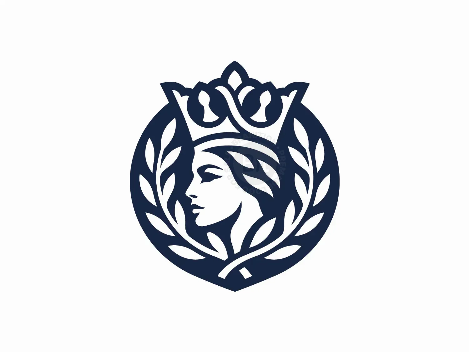 Royal Queen Laurel Crest Logo