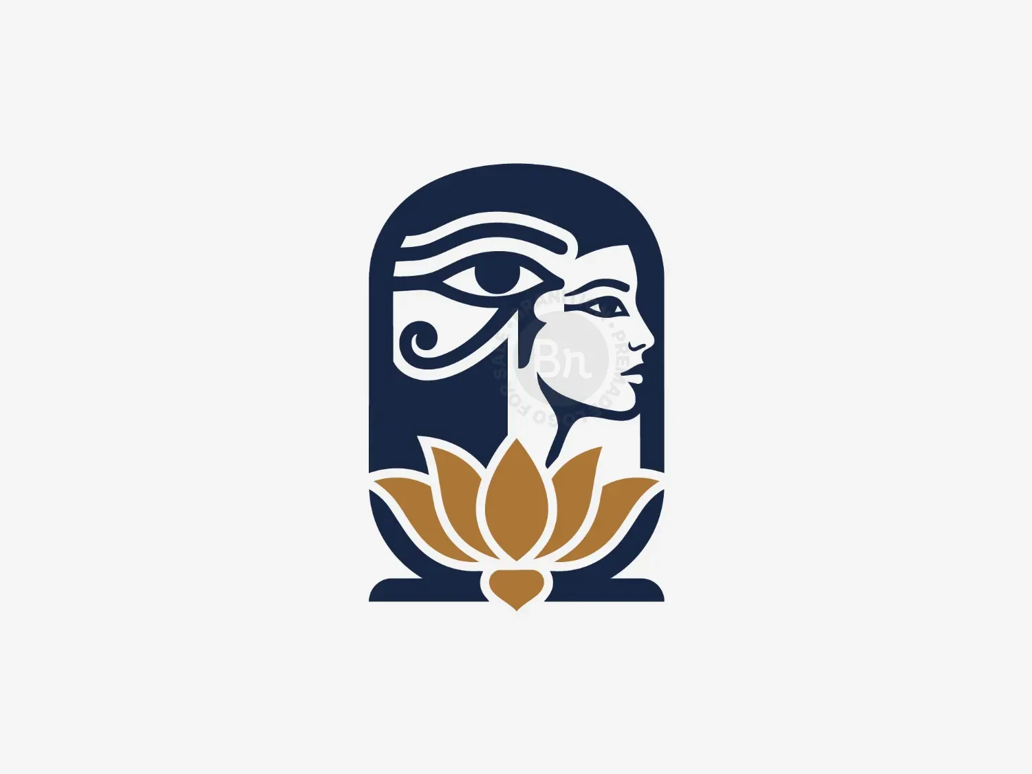 Eye Of Lotus Queen Egyptian Emblem Logo