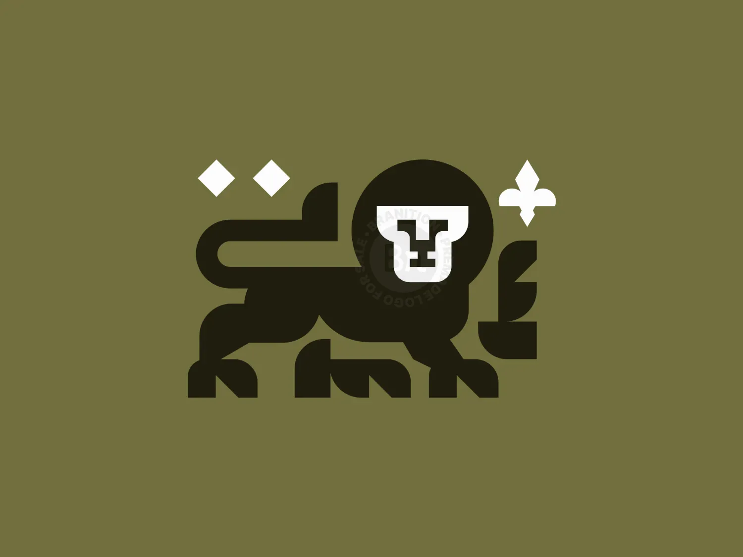 Geometric Heraldry Lion Logo