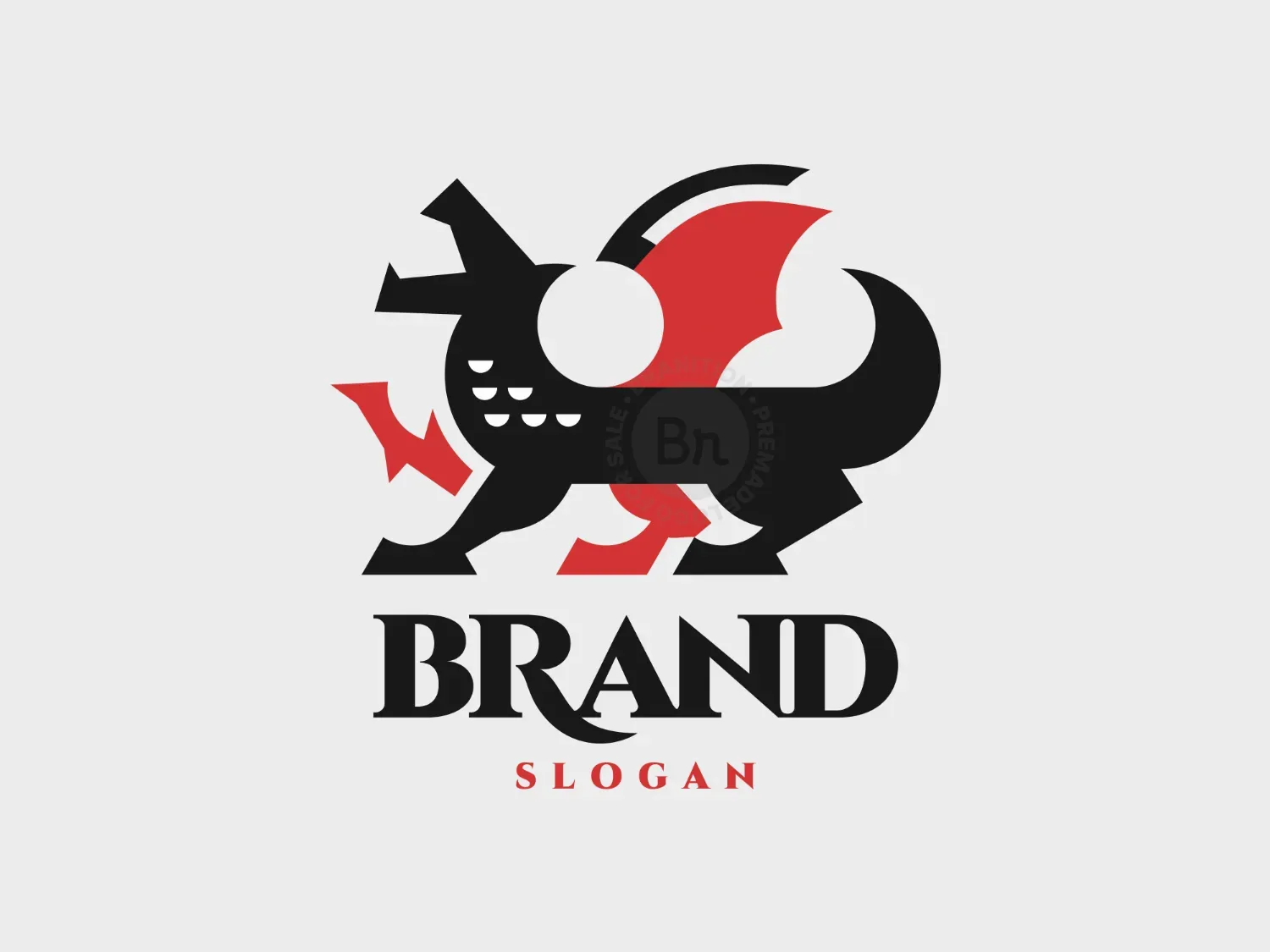 Geometric Medieval Dragon Simple Logo