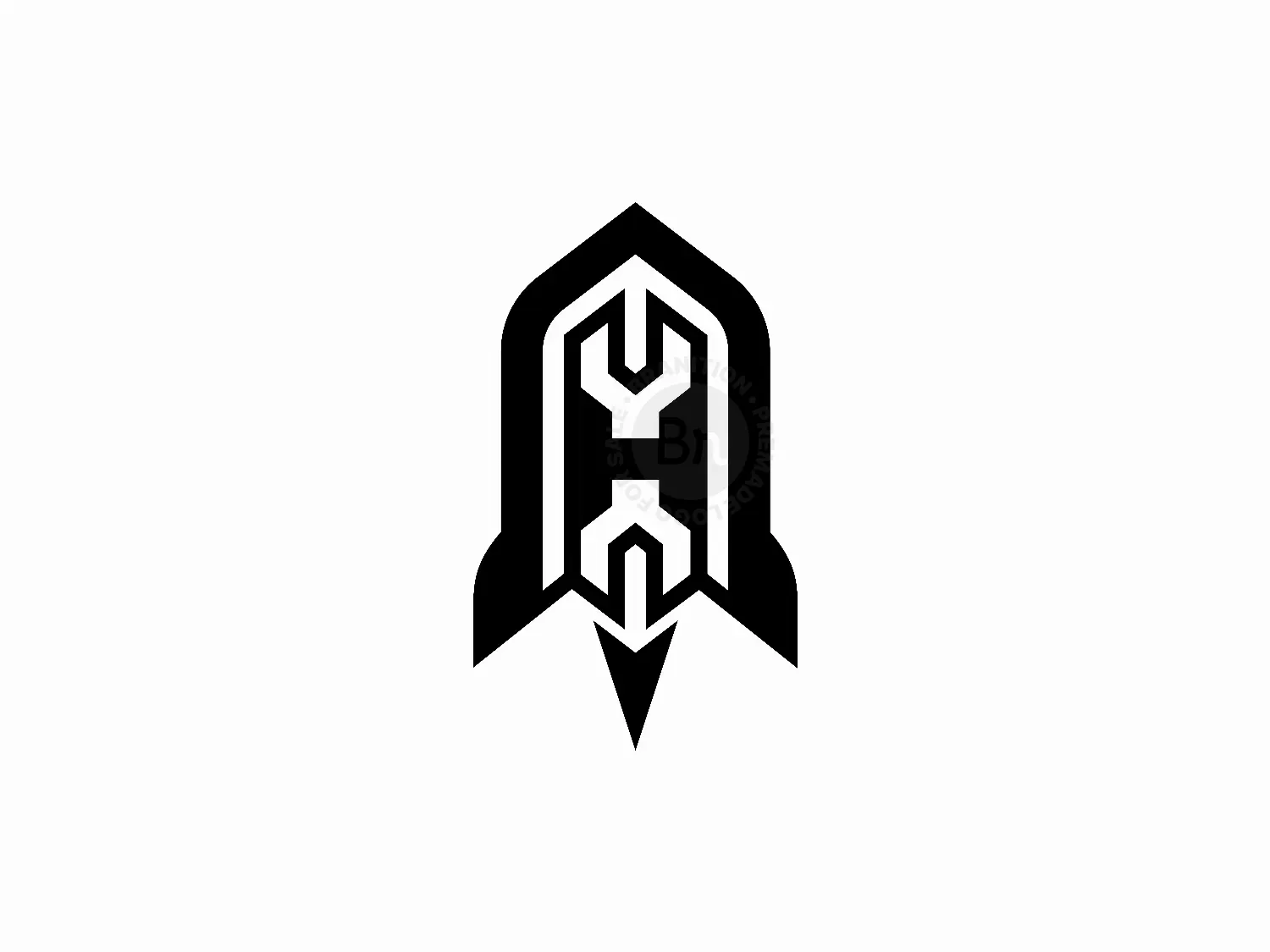Letter H Rocket Wrench Tool Monogram Logo