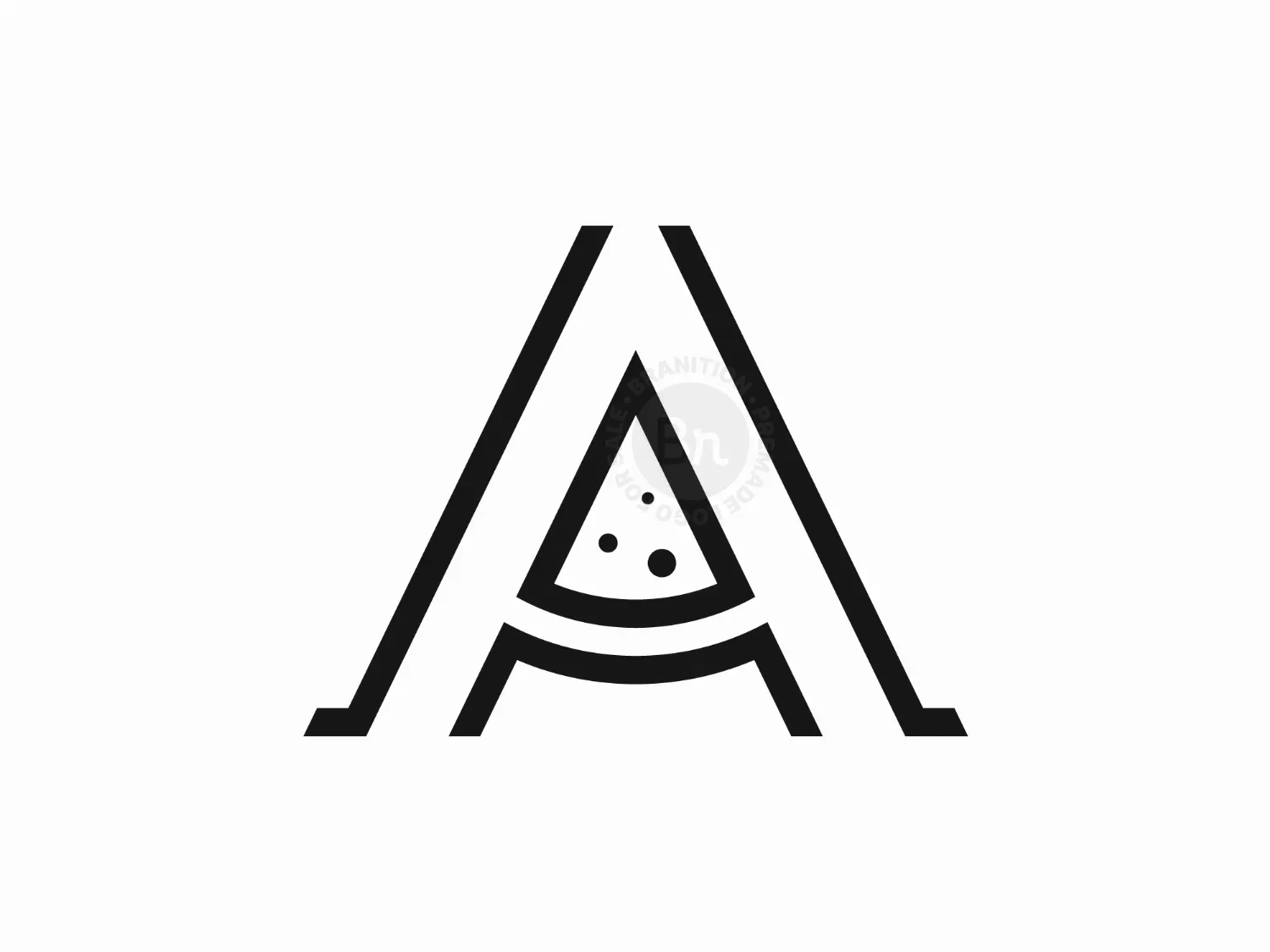 Letter A Pizza Logo