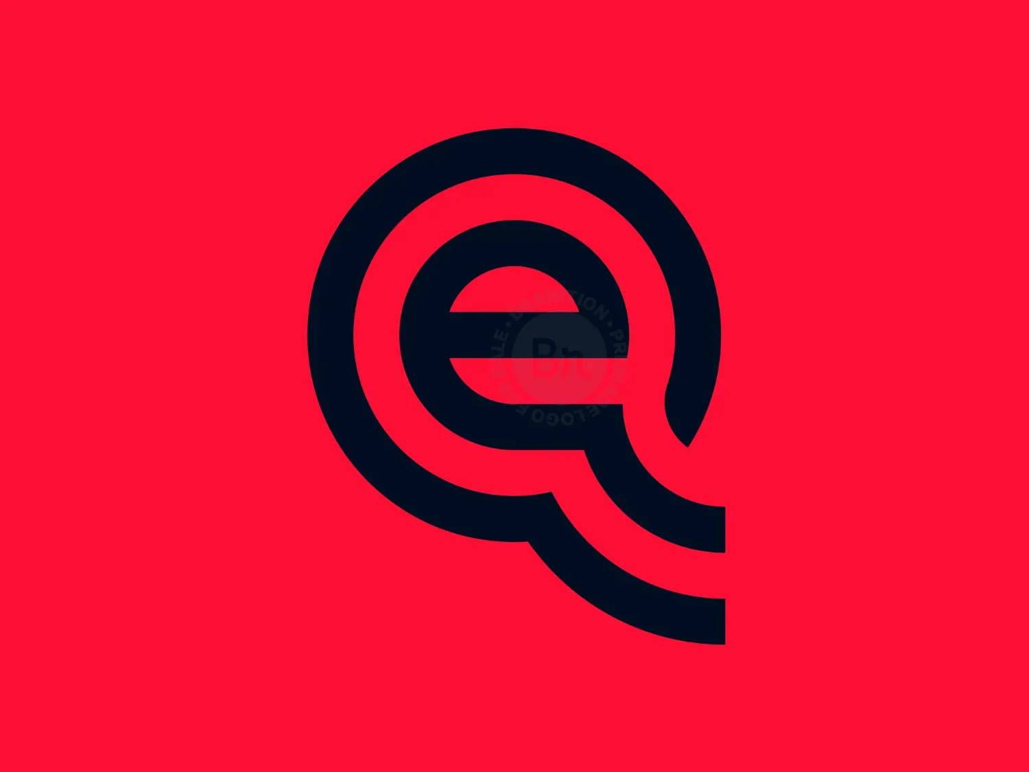 Letter EQ Or Qe Monoline Logo