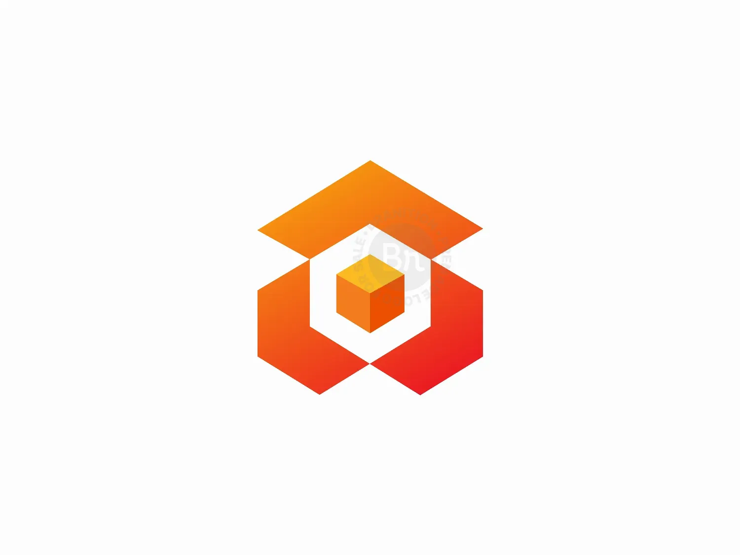 Colorful Home Logo Design With 3d Cube Symbol