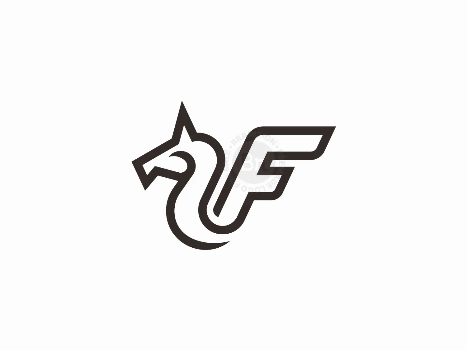 Elegant F Letter Unicorn Logo