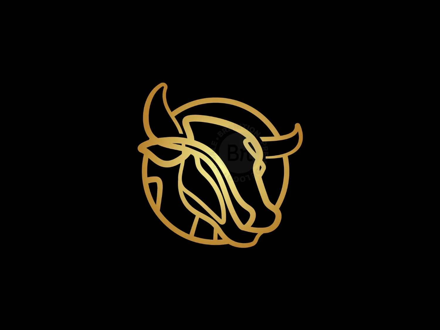 Golden Bull Head Logo – Logostack