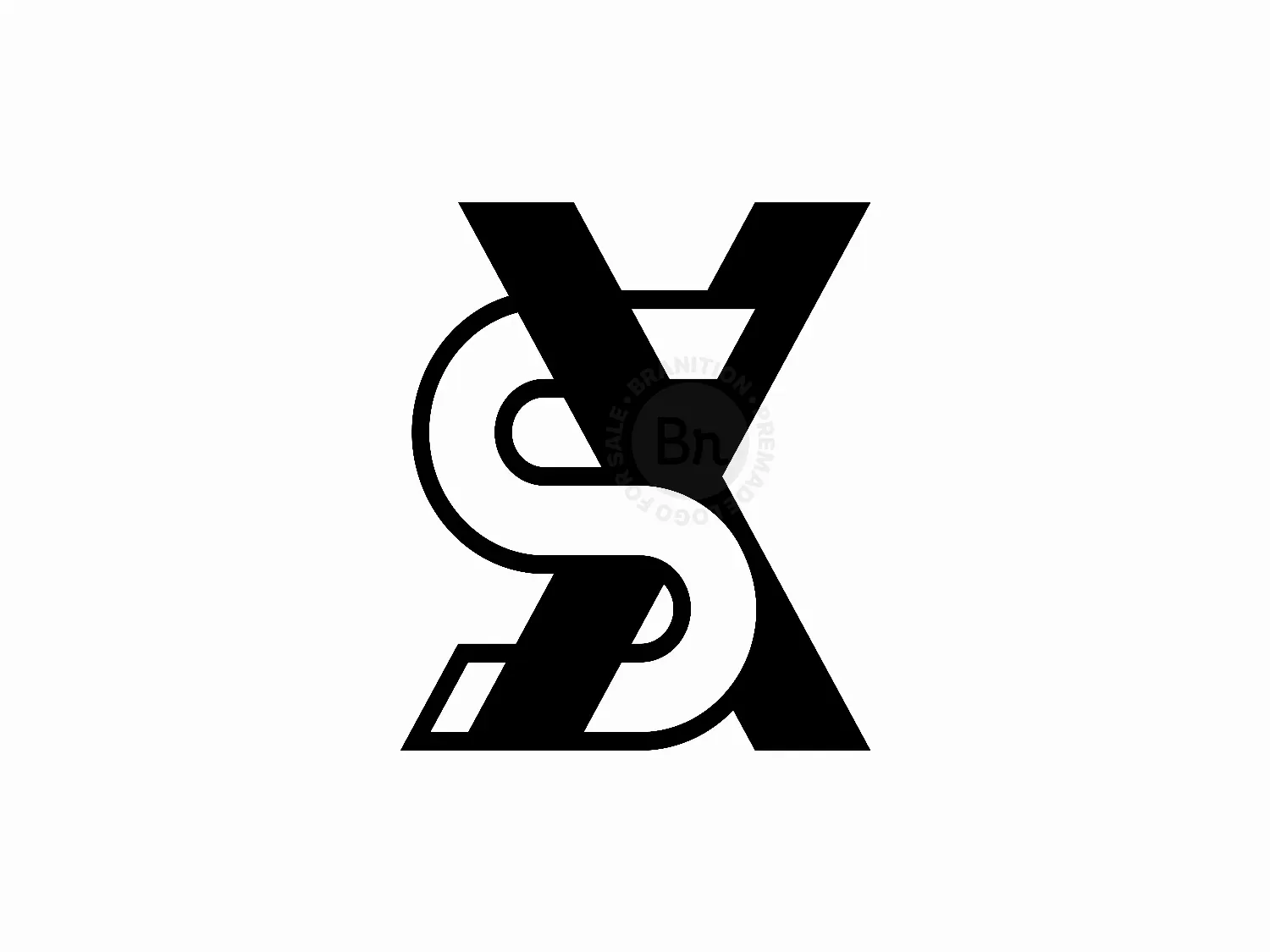 Letter XS Initial SX Negative Space Monogram Logo