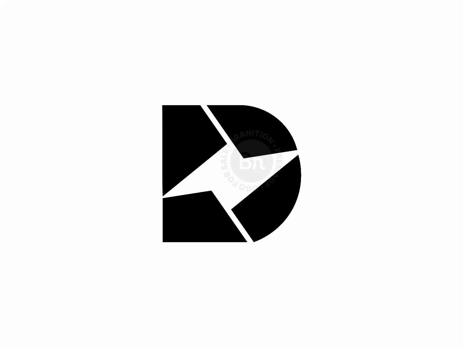 D Letter Thunderbolt Logo Design