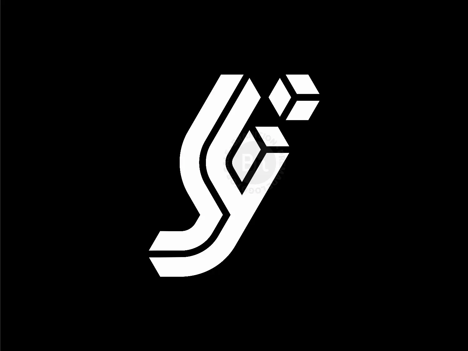 Letter YJ Initial JY Geometric Line Monogram Logo