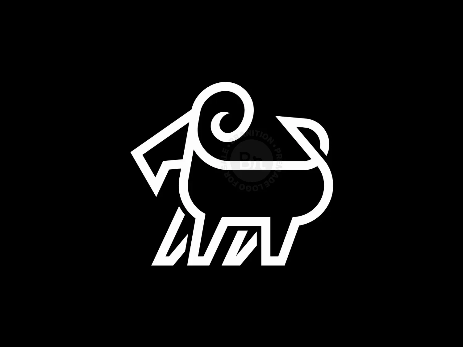 Simple Male Goat Line Logo