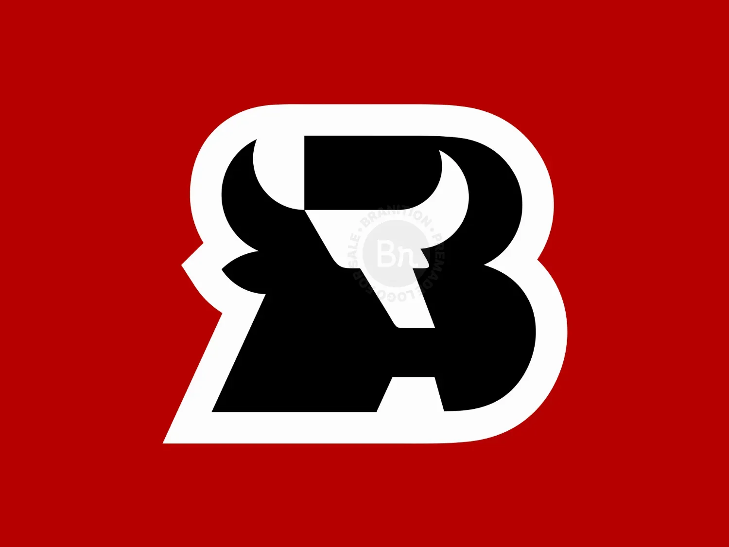 Letter B Bull Head Logo