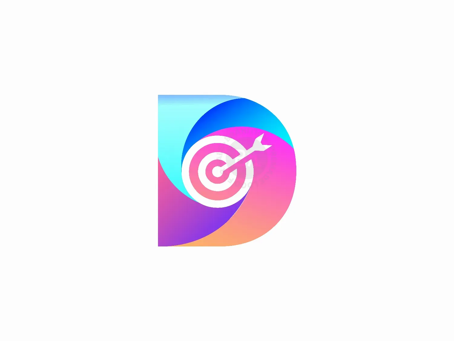 D Letter Target Logo Design