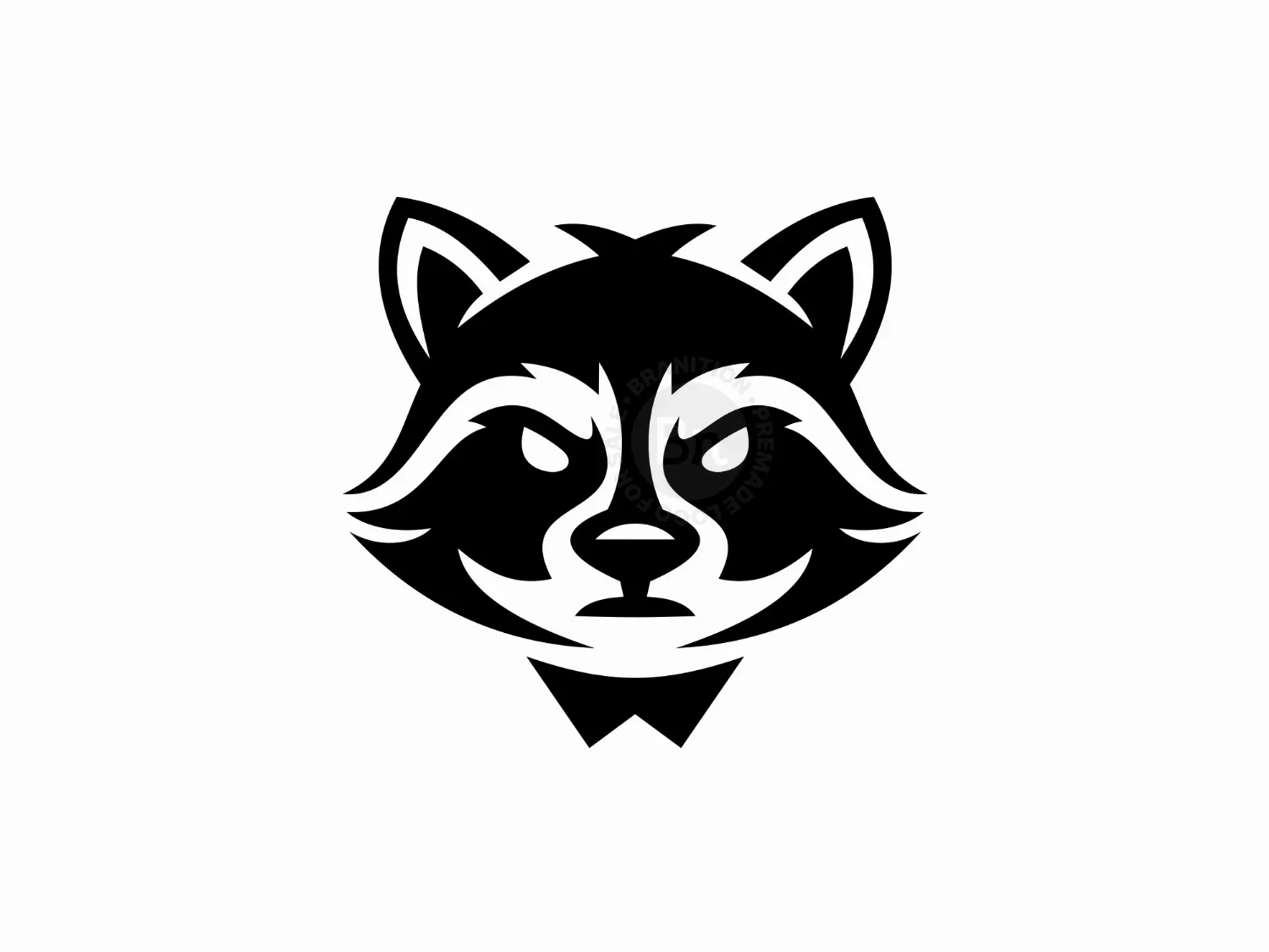 Cool Angry Face Racoon Logo