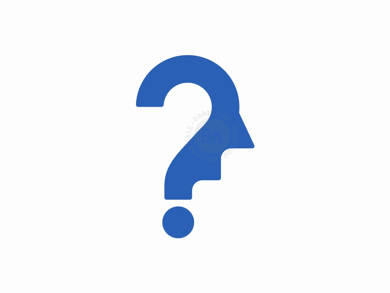 Question Mark Face Simple Modern Logo