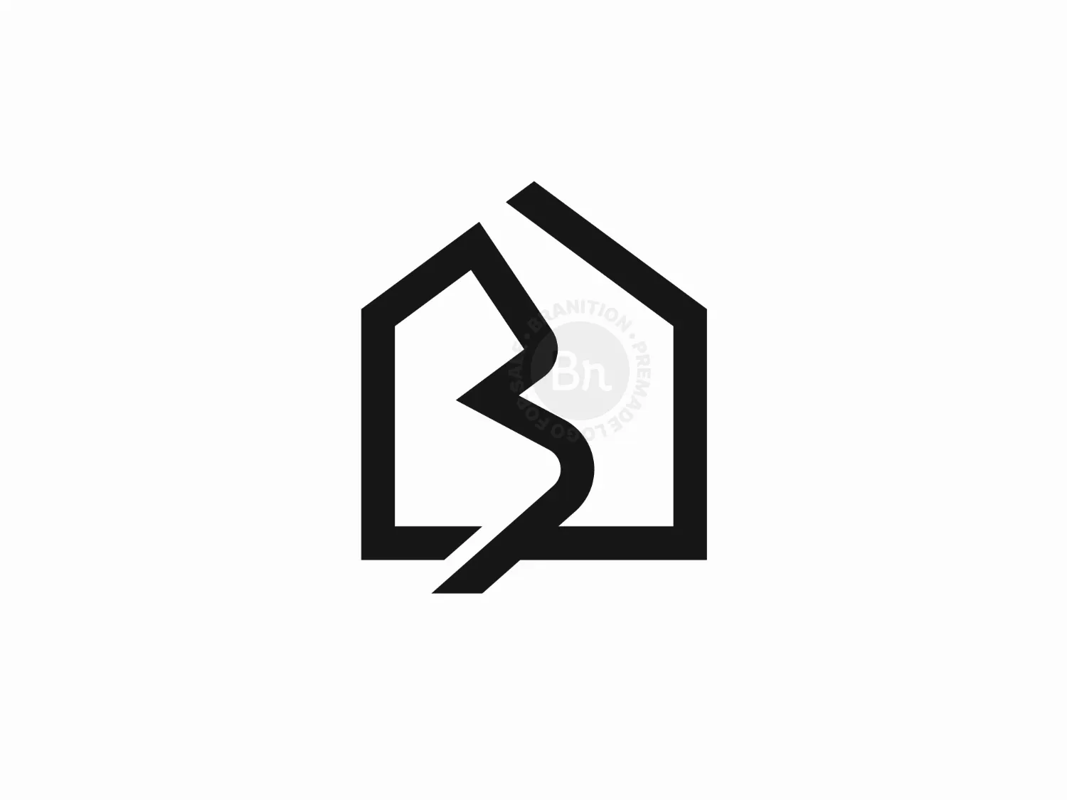 Letter B House Logo