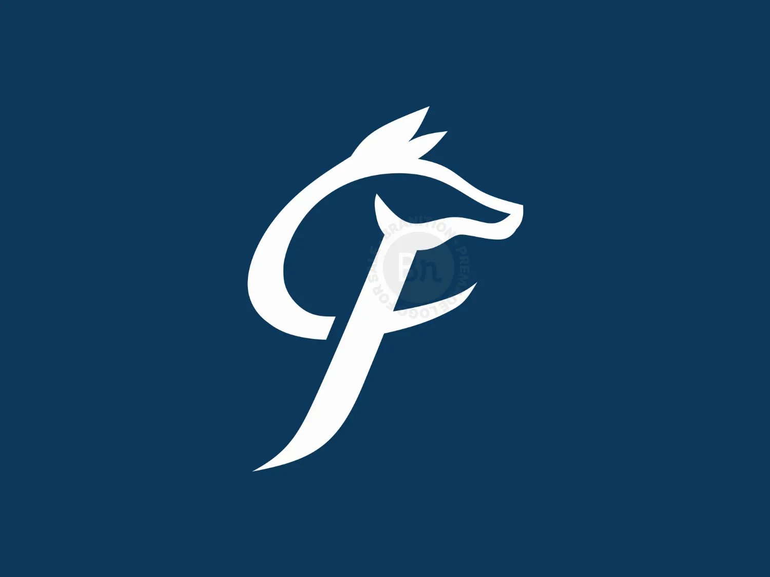 Letter F Horse Head Logo