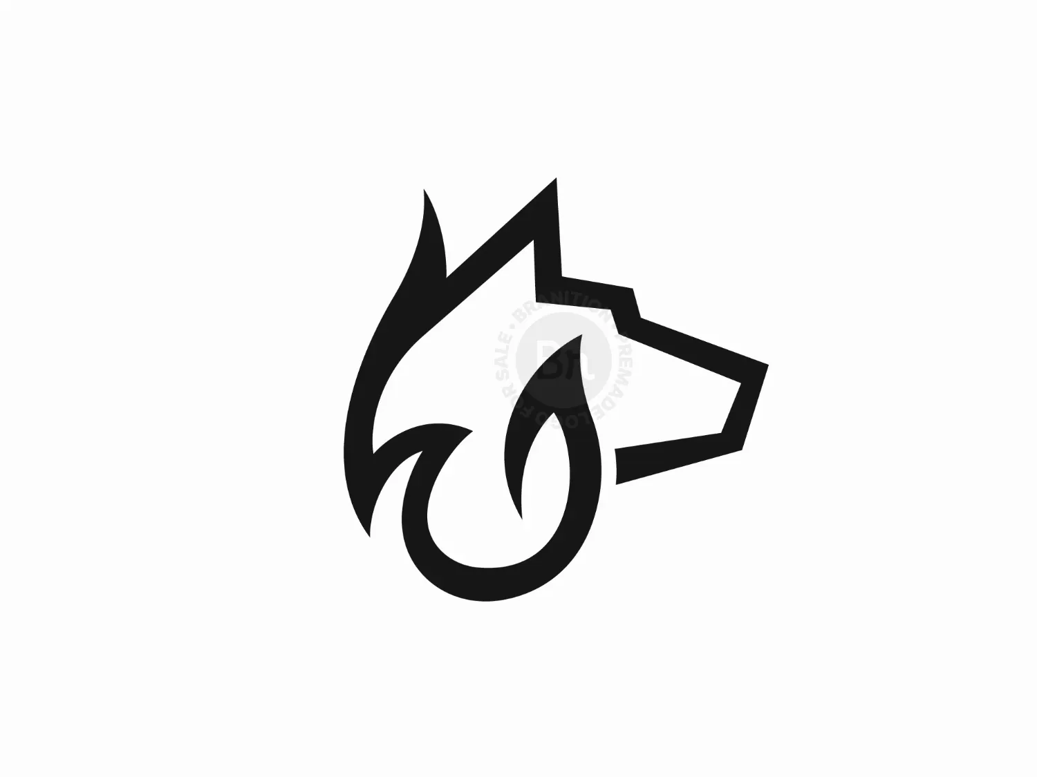 K-9 Fire Flame Dog Logo