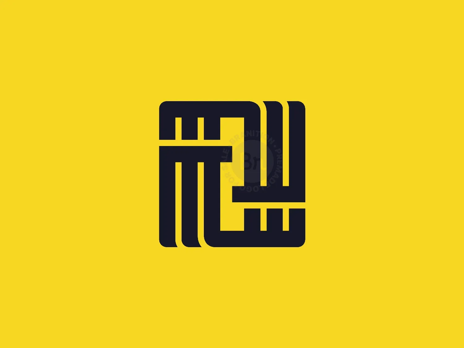 Initials M2W Negative Space Monogram Logo Design