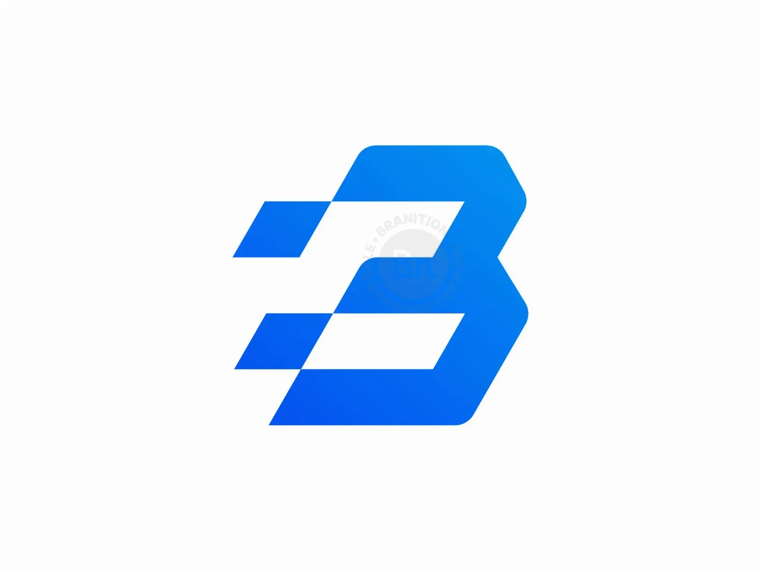 Modern Geometric Letter B Logo Design For Technology Brands