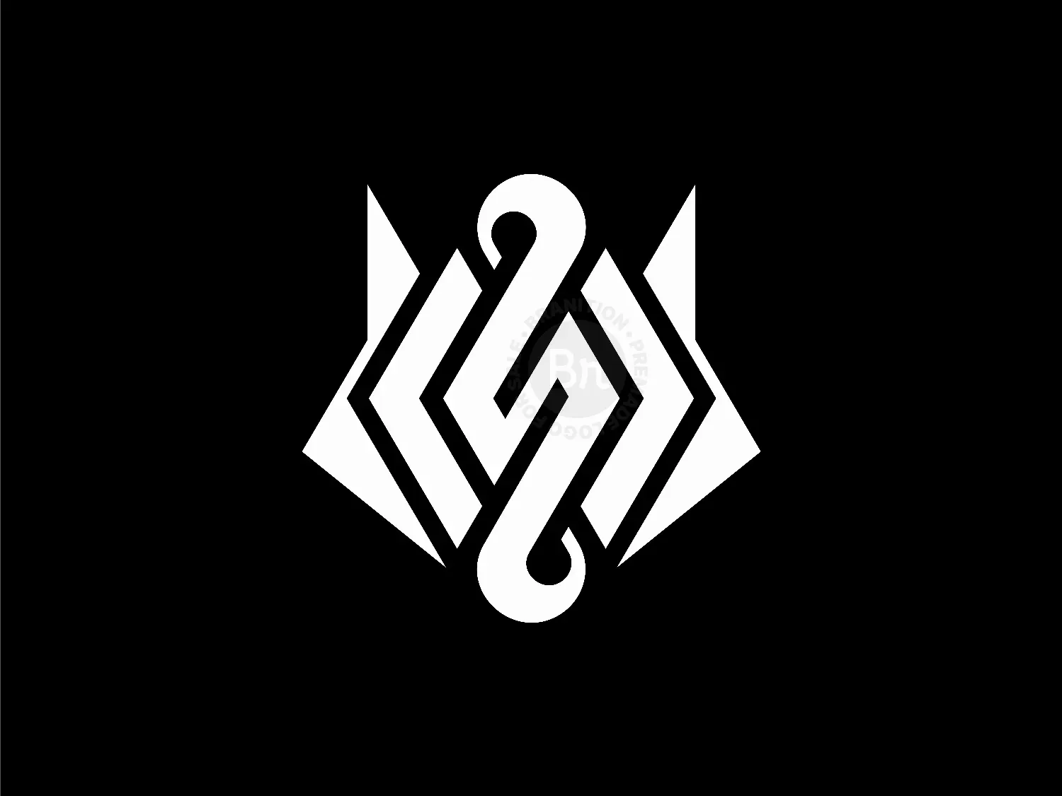 Letter S Fox Head Geometric Line Monogram Logo