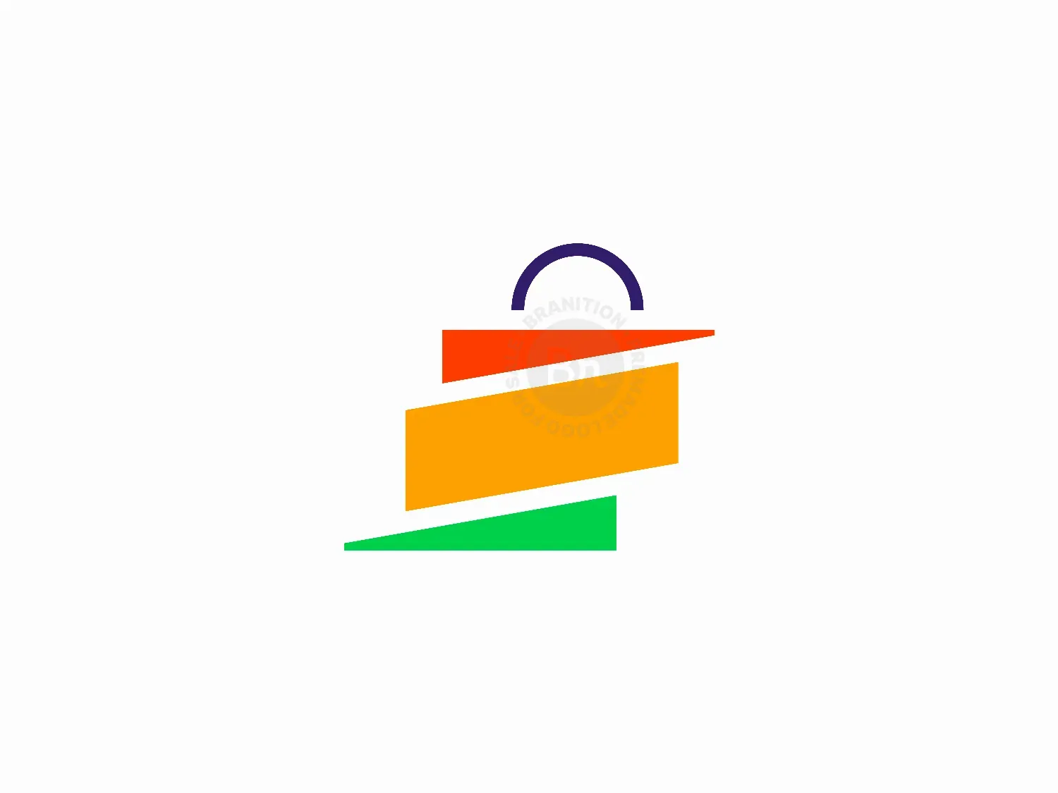 Layered Shopping Bag Logo Design