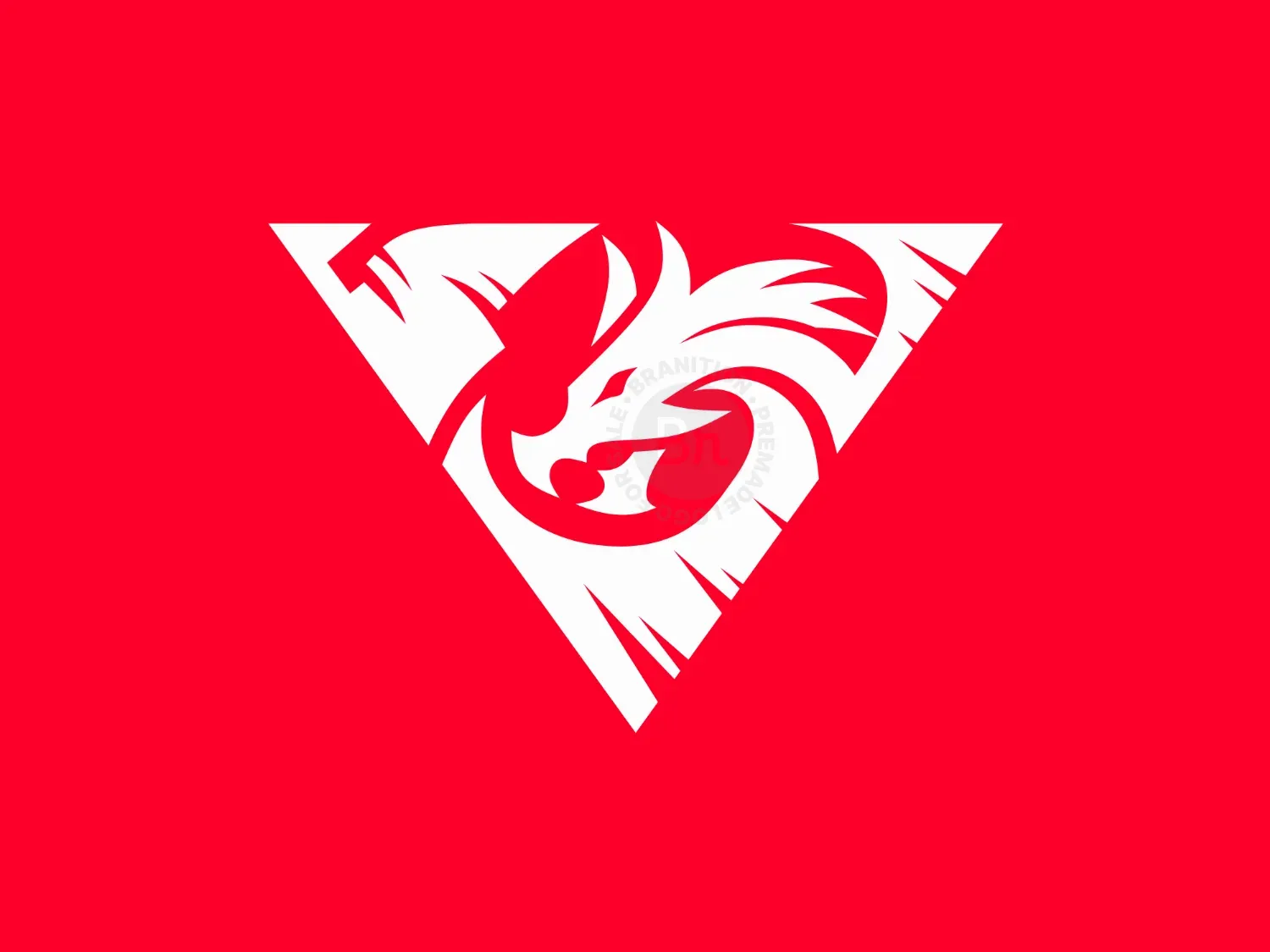Dragon With Flag Modern Logo