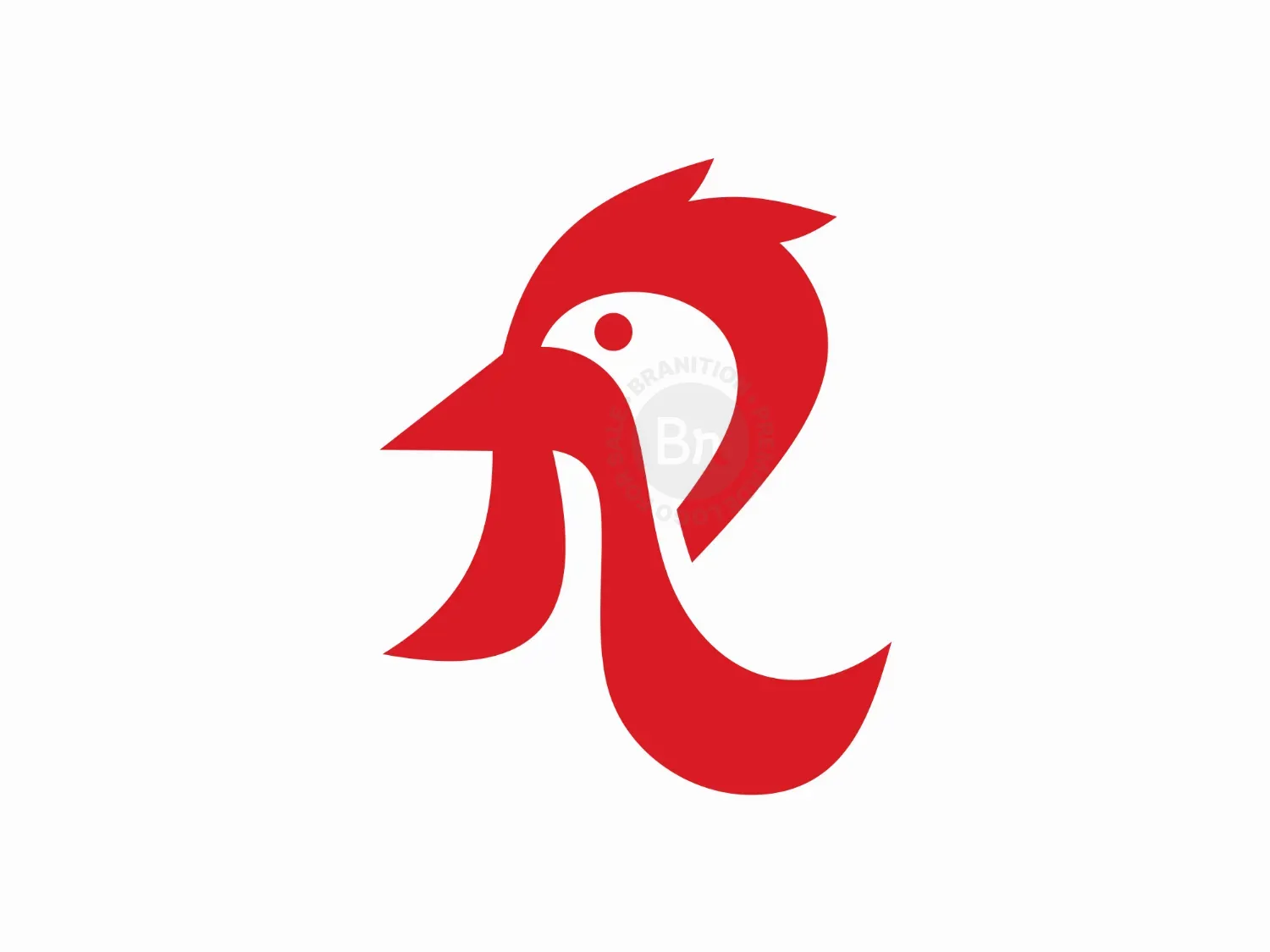 Letter R Rooster Logo