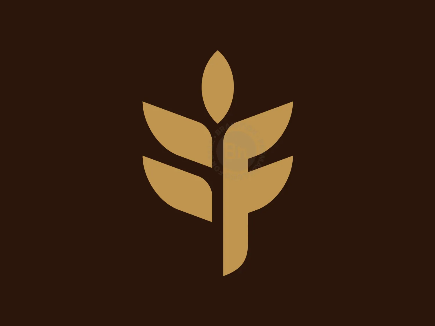 Letter F Wheat Simple Modern Logo