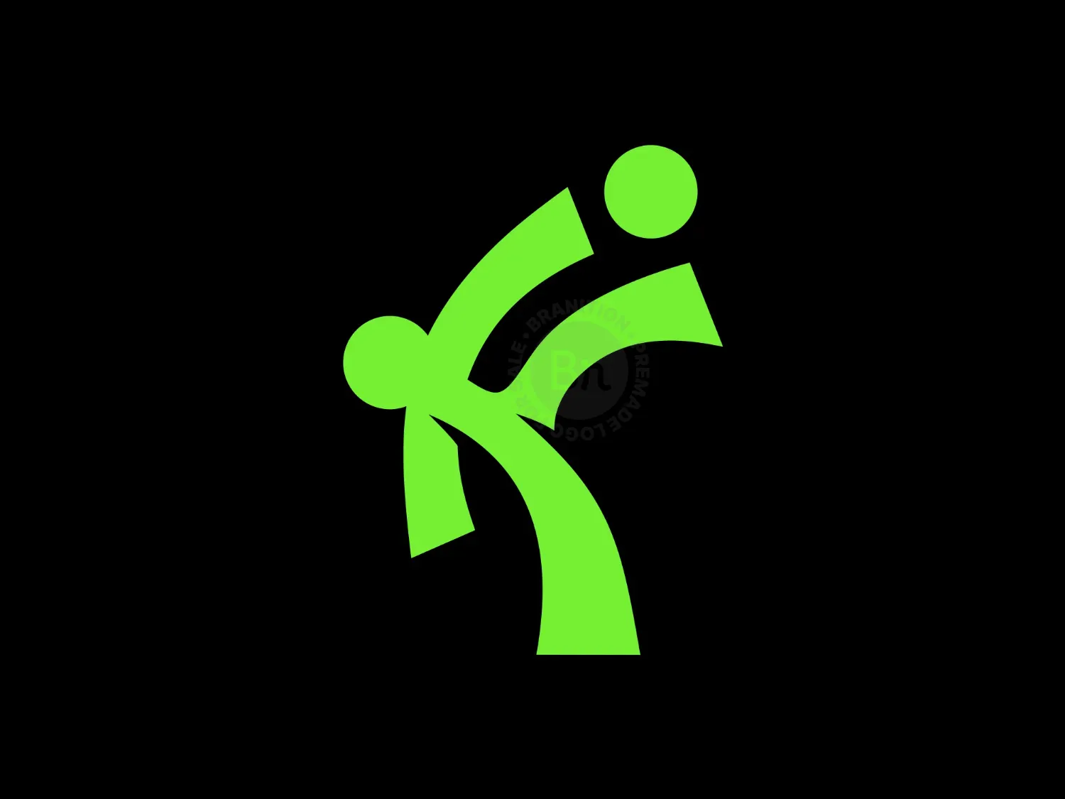 Letter F Football Player Logo