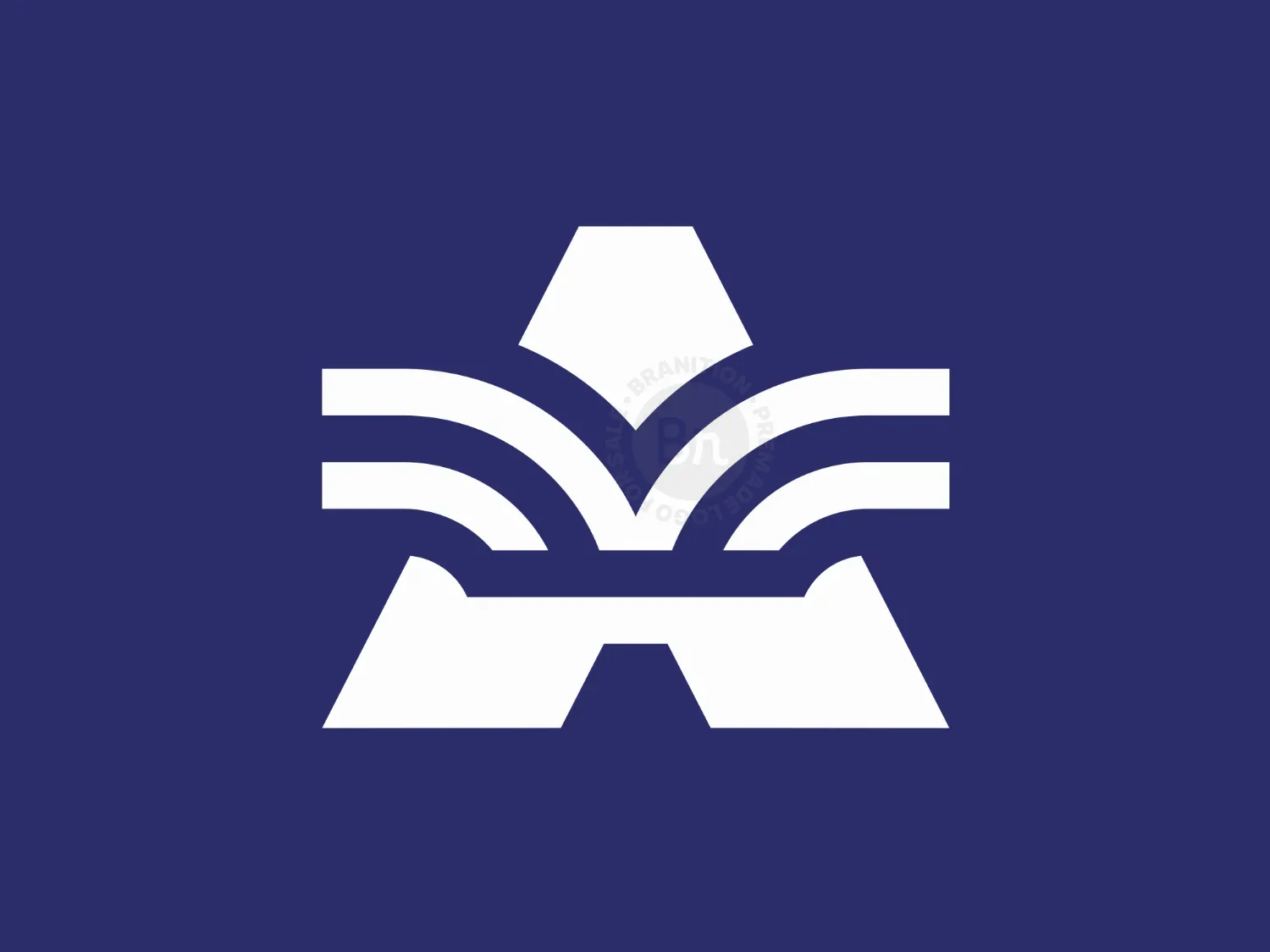 Letter A Book Monogram Simple Logo