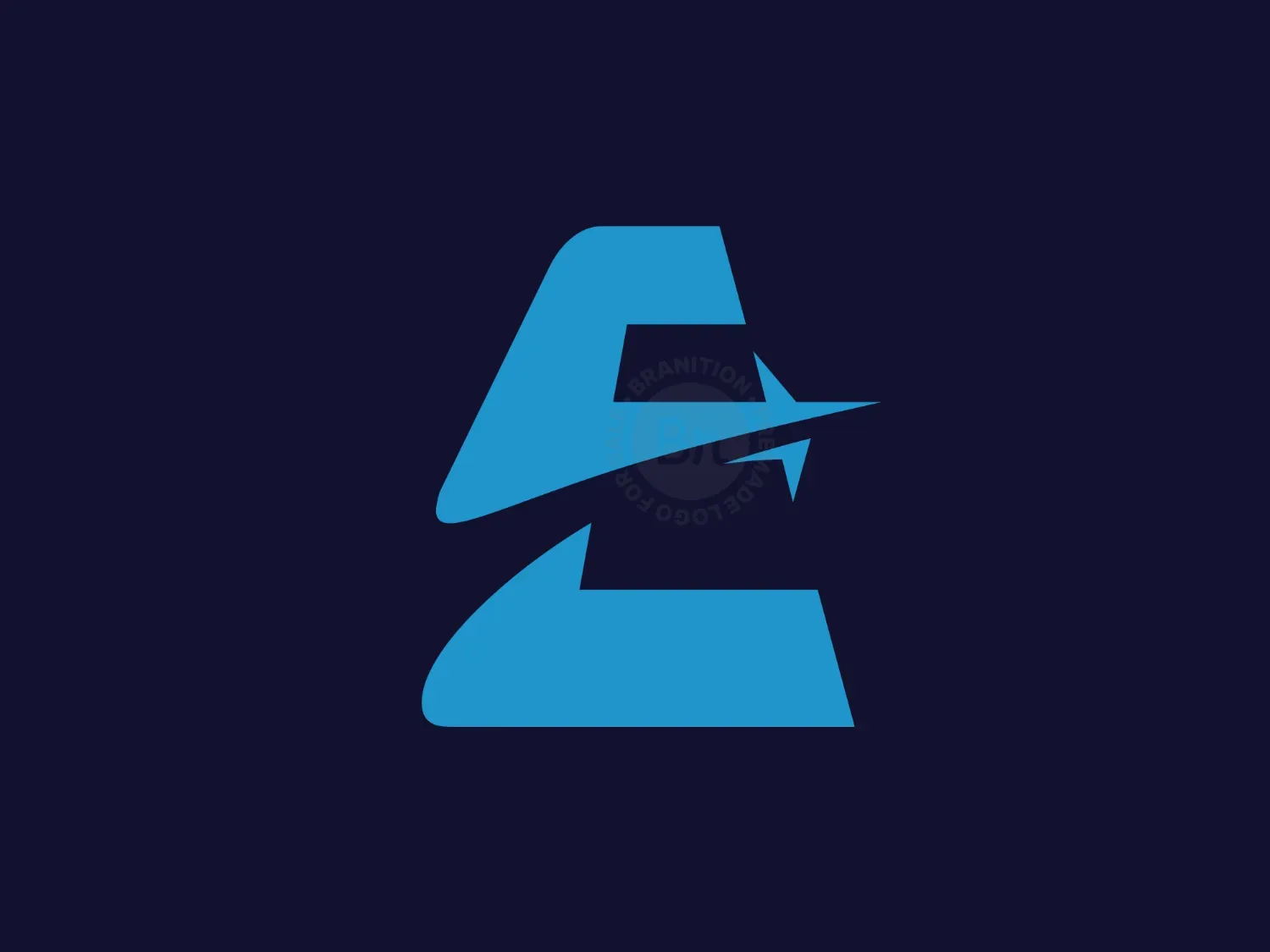 Letter E Flying Plane Logo
