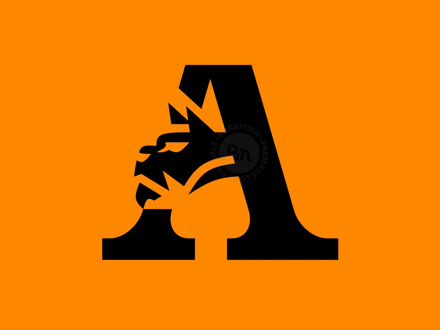 Letter A Tiger Head Simple Logo